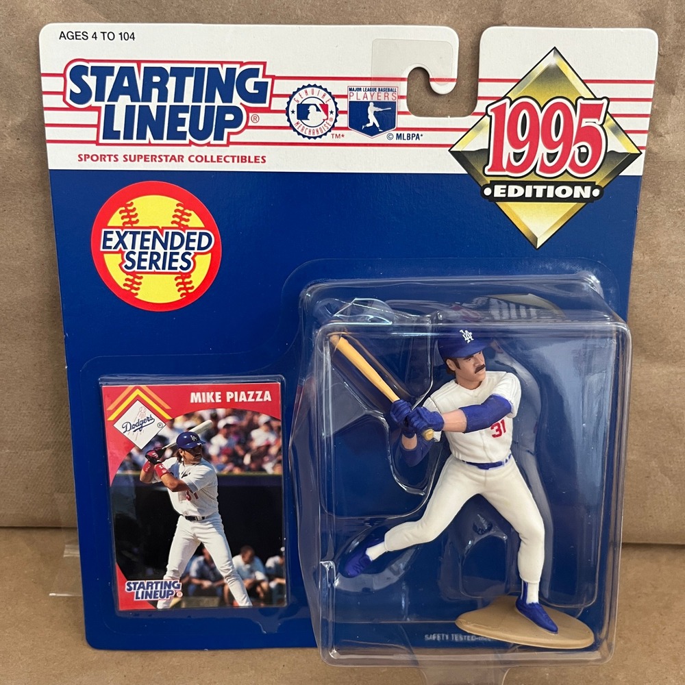 1995 Starting Lineup Mike Piazza Los Angeles Dodgers Extended Series Kenner New
